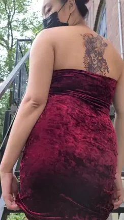 Red Velvet Dress Hugging My Juicy Ass? 🍑🔥