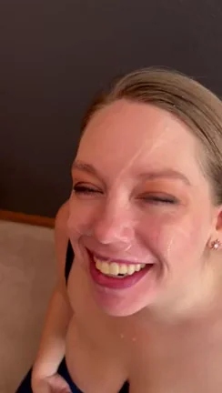 Blissed-Out MILF Grins with Cum Joy!