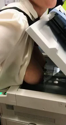 Office MILF Selfie-Copying Her Massive Tits on the Photocopier 😈📸🍈🍈