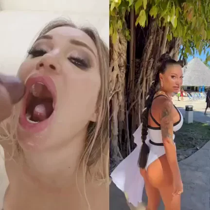 Swallowing sperm X Strolling on the beach