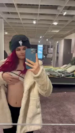Naked Teen Slut Tests Beds in Store, Needs Your Help to Fuck 😈🛏️