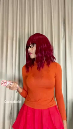 Oop! Caught This Slutty Scooby Cosplay Asian Tease Flashing Massive Tits