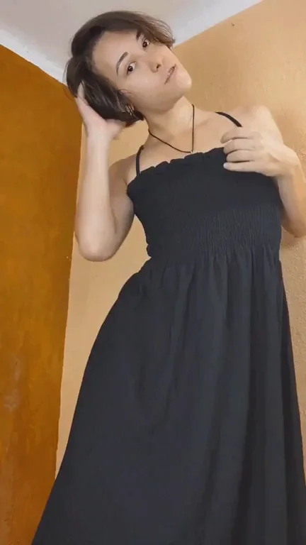 Loose dresses are good to hide my hard girlcock