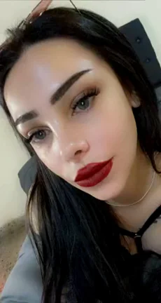 Goth Slut's Red Lipstick Cock Smear Tease 😈💋🍑