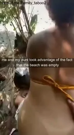 🏖️ Banging My Busty Aunt's Juicy Ass on the Empty Beach 🍑💦