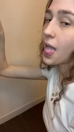 Slutty Nutter Teasing Huge Black Cock with Her Tongue