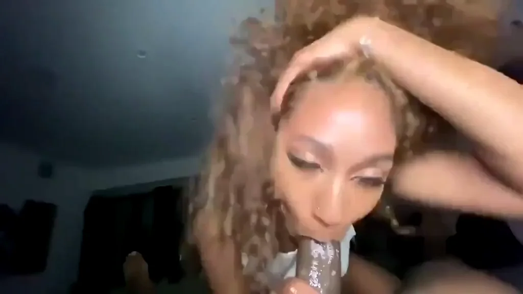 Curly Haired Ebony Slut Clearly Craves That Thick White Cock