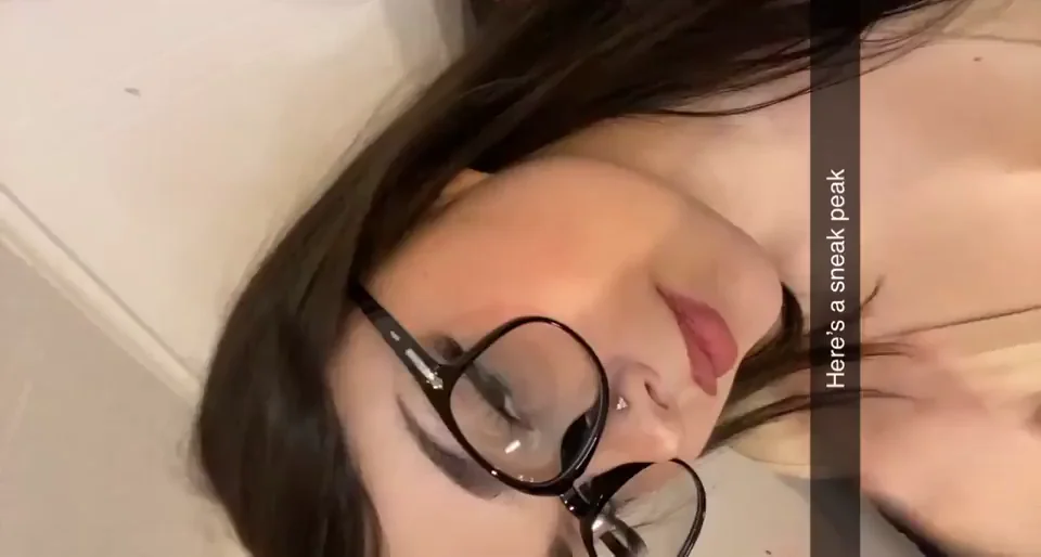 Glasses Girl Guzzles Creamy Loads Like a Pro