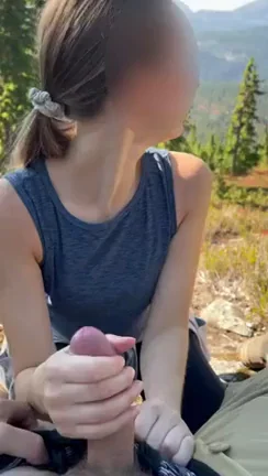 Trailside Hike Turns into Sloppy Outdoor BJ 🍆🌲💦 [FM]