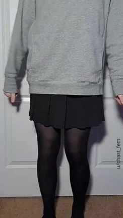 Clothes Vanish: Sissy Femboy's Jiggling Tease in Sheer Stockings