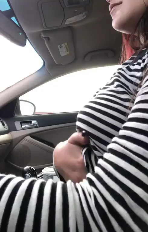 Drive This College Slut to Class for Epic Car Tit Teases 😈🚗💦