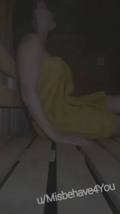 Sauna exhibitionist showing it all