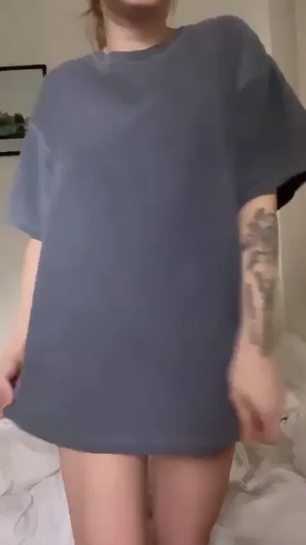 There's a slut hiding under this big t-shirt