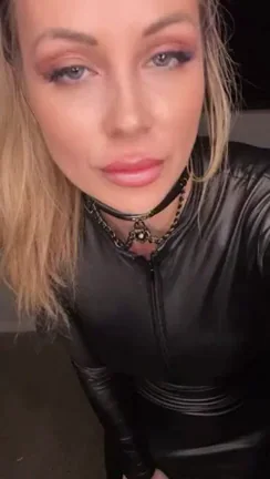 Leather-Clad Slut Bounces Her Massive Tits: Shake, Touch, Suck!