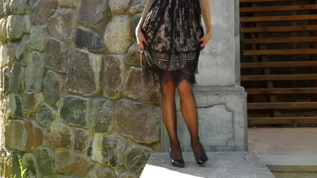 Taking Off The Panties At The Public Park Buildng