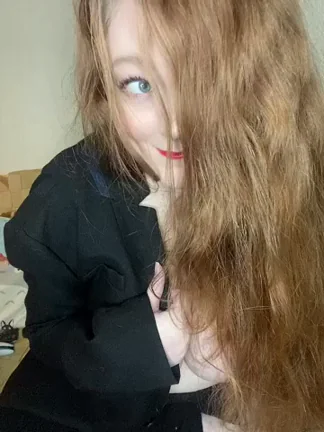 Ginger Slut's Perky Tits Tease in Black Blazer <3 [GIF]