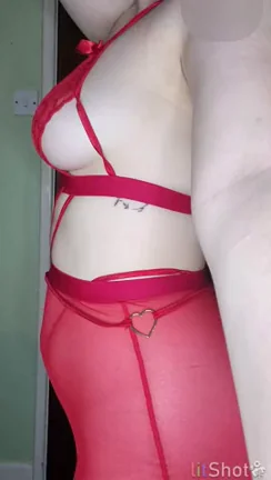 College Slut's Red Lingerie Tease: 'Like My Slutty Outfit?'