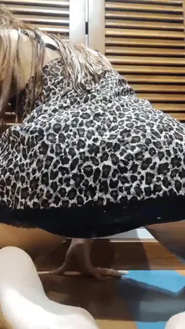 Funsized Leopard Slut Bent Over, Ass Up for Easy Tossing
