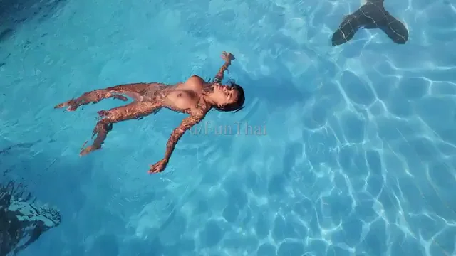 Chill Sunday Slut Floatin' Nude in the Pool 😈💦