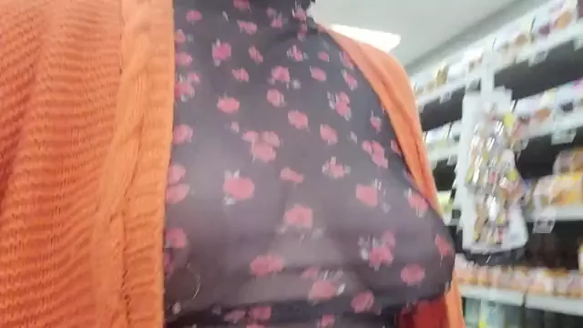 Say Hi to My Big Nipple Tease in the Grocery Store! 👋🍈🍈