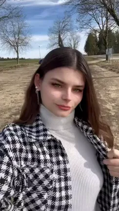 Horny Schoolgirl Flashes Massive Tits Outdoors on Walk Home