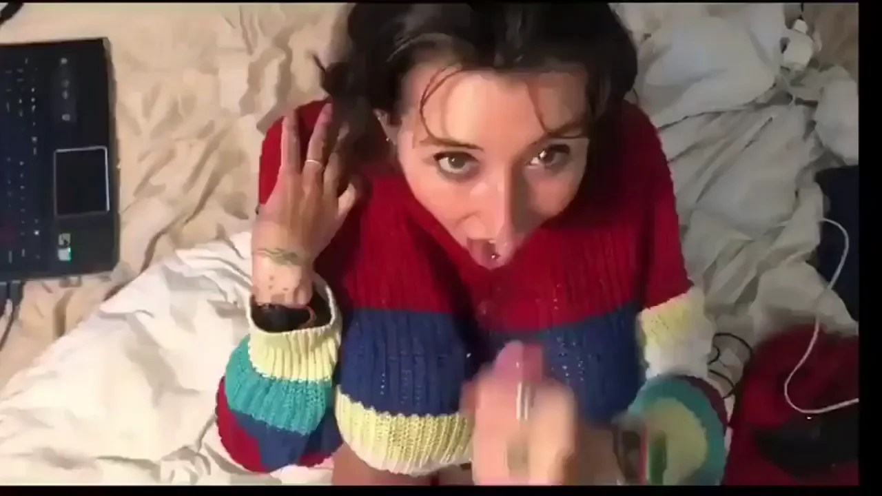 Sweater Slut Drenches Her Knit in Hot Cum Blast