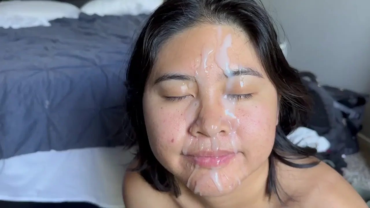 Daddy's Thick Sticky Loads Drenching My Asian Slut Face 🤤💦