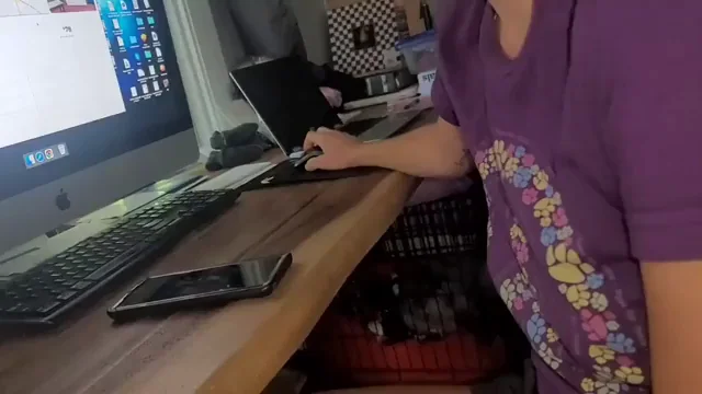 At least she's touching it.