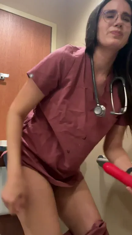 Nurse MILF's Secret Anal Stress Buster at Work 🍑💦 [GIF]