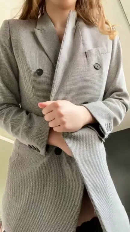 Slutty Office Coat Tease 😈👔💦