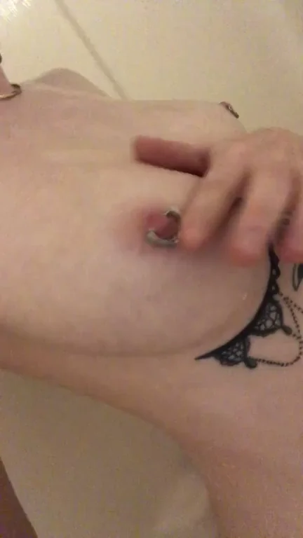 Petite Slut Teases Her Pierced Clickers 😈💦