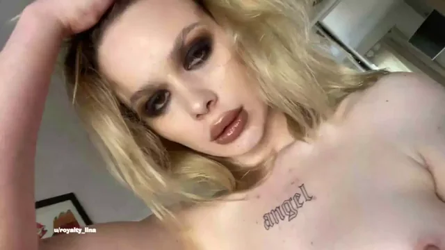 No Panties Facesit Tease: Blonde Slut's Dripping Upskirt Grind