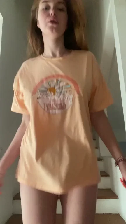 Tight Teen Tease: Perky Nipples Poppin' Under Daisy Tee