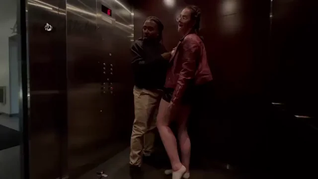 Fucking in the elevator was so exhilarating she squirted all over the place