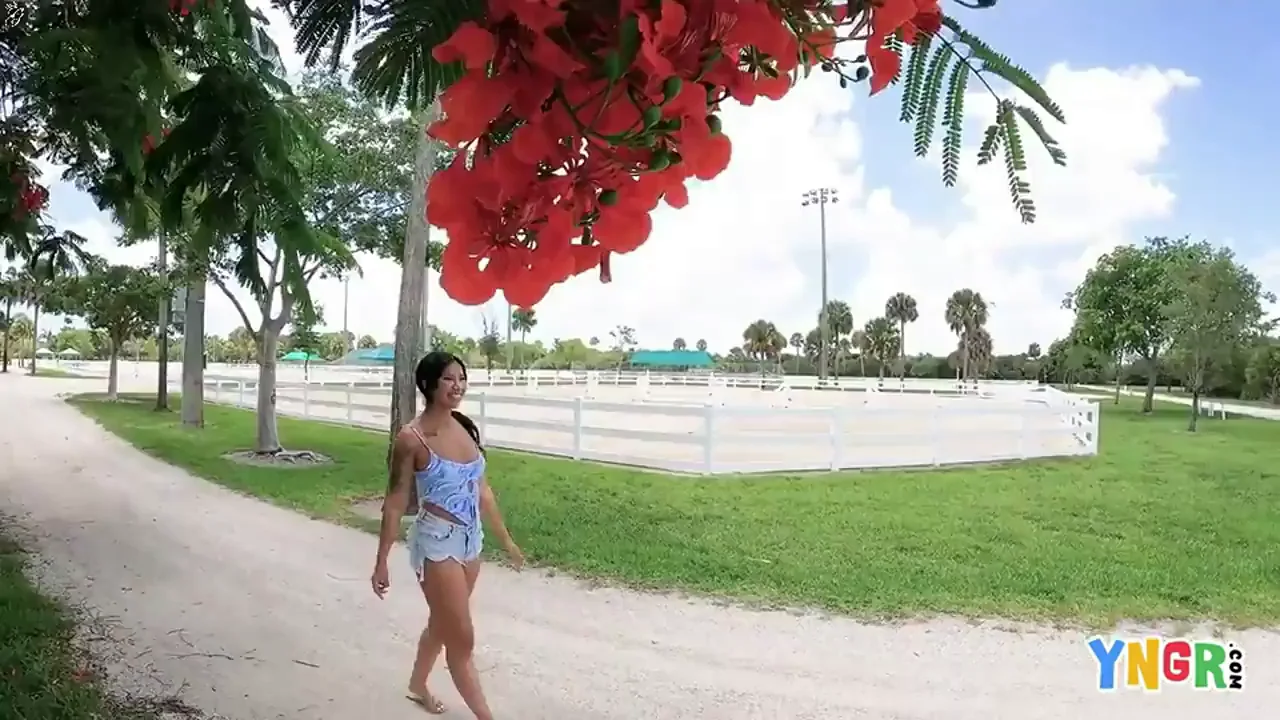Ameena Green's Wild Public BJ & Shiny Oil Drench for Outdoor Pounding