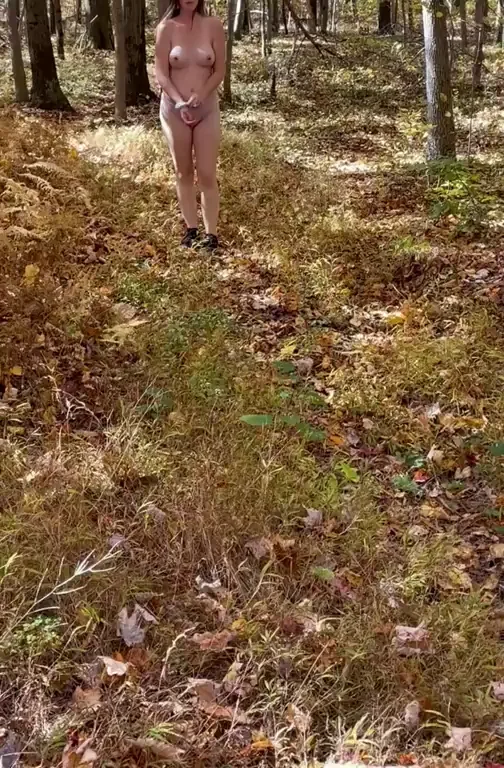 Naked Slut Strolling Woods, Holding Moans 😈🌲🍑
