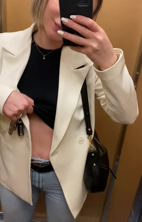 🔥 Elevator Tease: Petite Tits Flash & Titty Fuck Vibes 💦