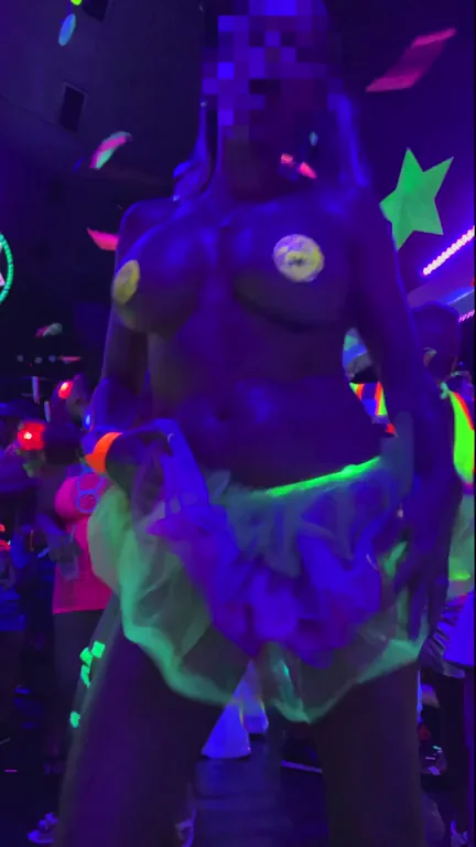 Glow-in-the-Dark Festival Slut Flashing Tits 🍆✨🔥