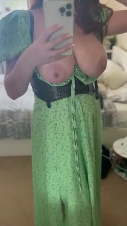 Mom of 3's No-Panty Sundress Tease 😈🍑 Big Tits Spill Out!