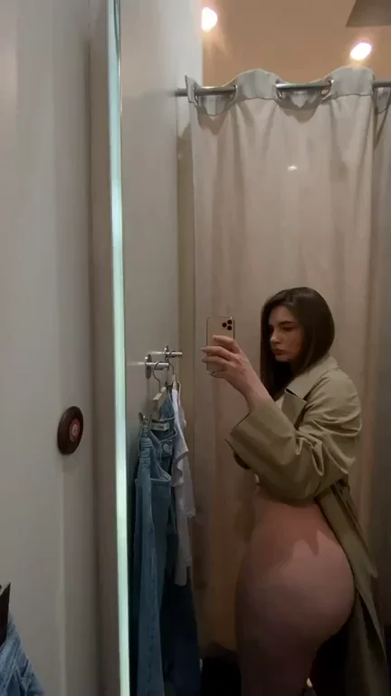 PAWG Tease in the Shower: Cute Brunette's Slutty Coat Flash