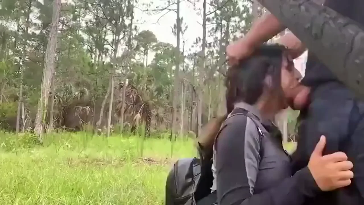 🌲 Woods Facefuck Frenzy 💦 Public Slut Sucks Cock Deep