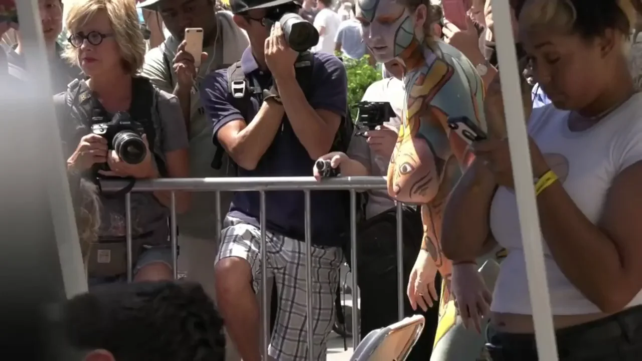 Blonde Slut's Tits Spill Out at Public Event 😈🍒📸