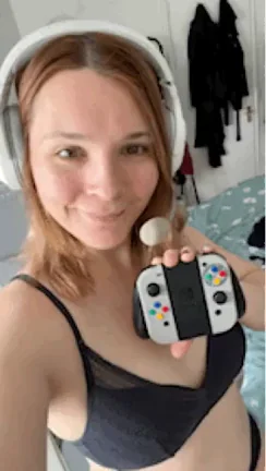 Petite Gamer Girl's Custom Joy-Cons Tease in Lingerie 😈🎮💦