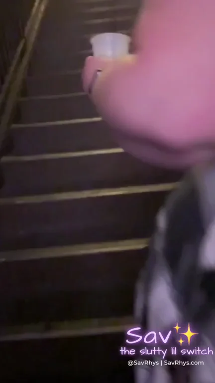 Savy Switch's Slutty Stairwell Upskirt Tease After Club Fuck 😈
