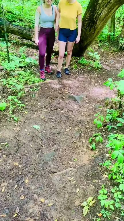 Two Slutty Babes Hiking One Wild Trail 🔥🌳