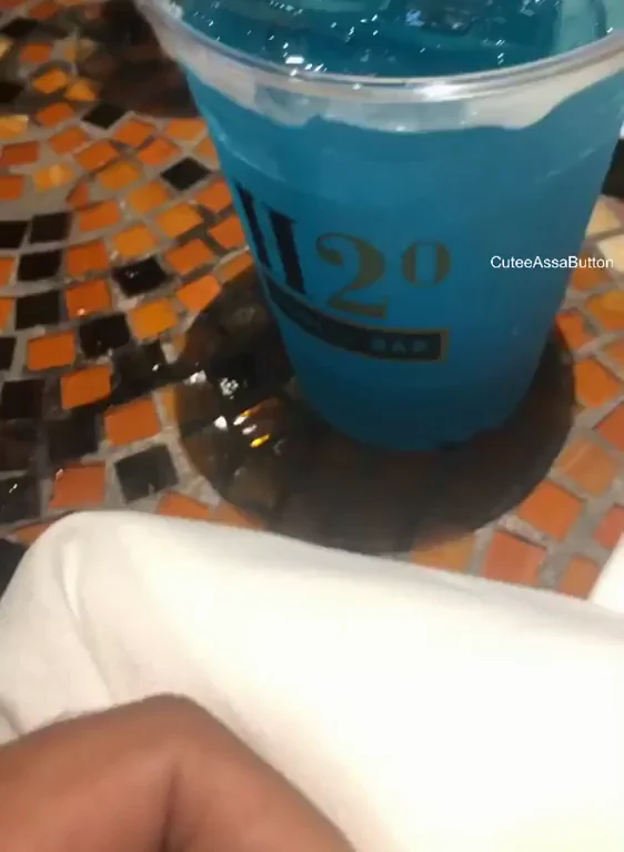 Public Slut's Blue Drink On-Off Switch Fuck