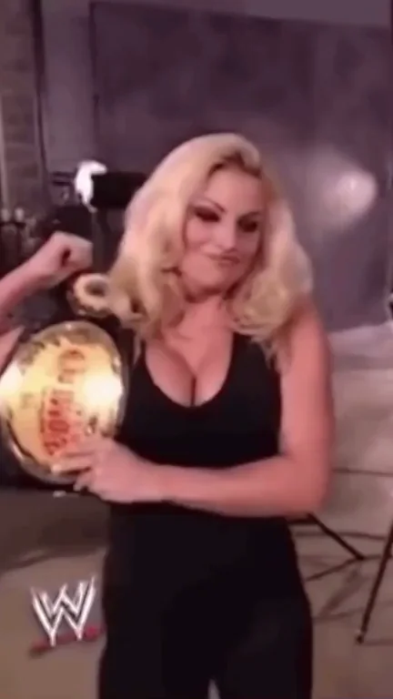 Trish Stratus Flaunts Her Massive Fake Tits & WWE Champ Belt 💦🍈🍈