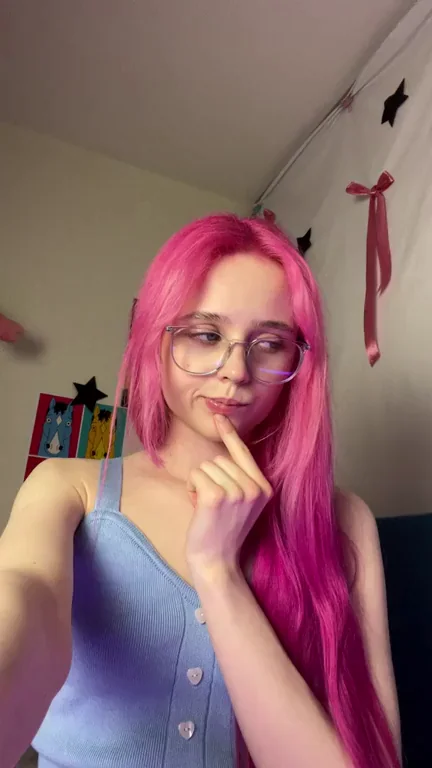Pink-Haired Glasses Slut Lost Her Panties