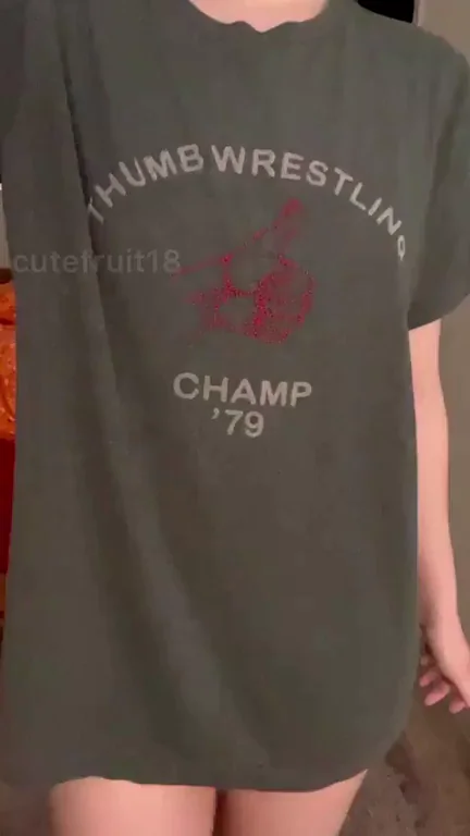 i'm completely nude under this shirt, lemme show you?