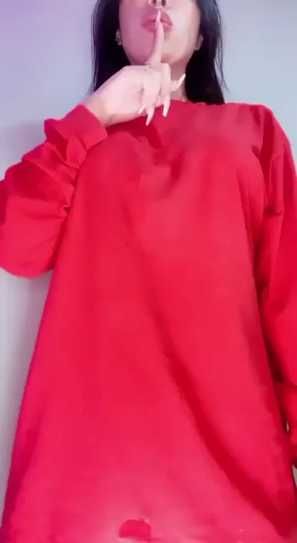 Huge Titties Busting Out My Tight Red Hoodie 😍💥